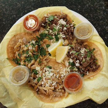 Intertribal Tacos - Chicken and carne asada tacos, red and green salsa - Food Trucks Near Me - Fresno, California Intertribal Tacos - Chicken and carne asada tacos, red and green salsa - Food Trucks Near Me - Fresno, California