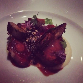 Tetsuya's - Roasted lamb rack w/ black olives & artichoke - French Near Me - Sydney, NSW
