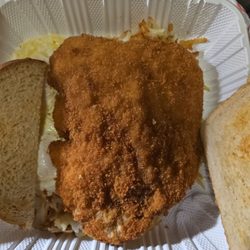 Centennial Steak House and Sports Bar - Pork Country Fried Steak before I smothered it in country gravy. Every single bite was special.