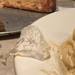GOODFELLA'S Brick Oven Pizza & Pasta Restaurant - Plastic I pulled out of my mouth while eating the chicken parm with fettuccine Alfredo.