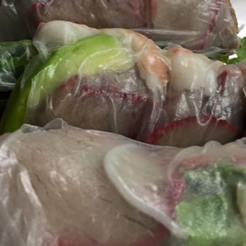 Pho An Hoa - Massive and custom requested pork shrimp and avocado rolls with extra mint - Vietnamese Near Me - San Leandro, California