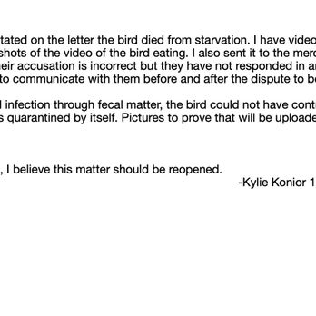 Parrot Stars - 2nd page of requesting the second dispute. - Bird Shops Near Me - Arlington Heights, Illinois
