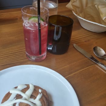 Sur Lie - Pied Piper and donut. Repurposed wine bottles as water goblets. - New American Near Me - Portland, Maine Sur Lie - Pied Piper and donut. Repurposed wine bottles as water goblets. - New American Near Me - Portland, Maine