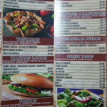El Torito Loco - More of the menu - Mexican Near Me - Chino, California