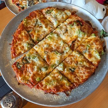 Windy City Pizza - This is the Thin Crust Pizza (10") with Green Peppers, Spinach, and Pepperoni.  Photo taken July 18, 2026. - Pizza Near Me - Virginia Beach, Virginia