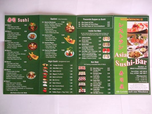 Menu photo 1 Asia & Sushi-Bar Friedrichshafen, BW Menu photo 1 Asia & Sushi-Bar Friedrichshafen, BW
