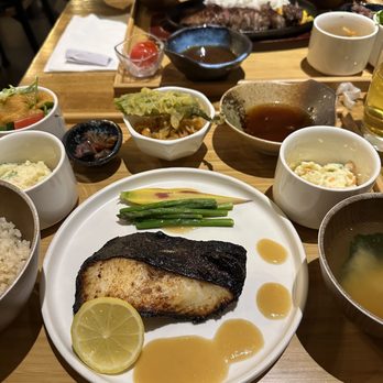 Gozen Shun - Miso cod set SO GOOD and the steak in the back [overdone :(] - Japanese Near Me - Pasadena, California