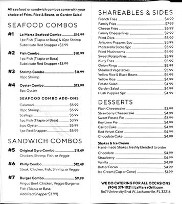 Menu photo 8 La Marsa Grill And Seafood Jacksonville, FL Menu photo 8 La Marsa Grill And Seafood Jacksonville, FL