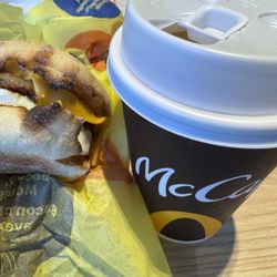 McDonald's - Sausage Egg McMuffin and coffee~