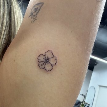 Beautific Studios - Tiny hibiscus off the August flash sheet - Permanent Makeup Near Me - Newport Beach, California