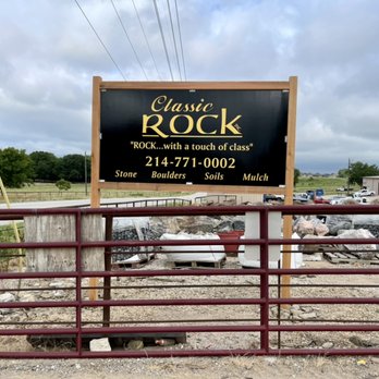 Classic Rock Stone Yard - Our new sign next to our entry. - Building Supplies Near Me - Rockwall, Texas