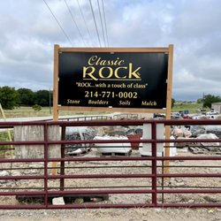 Classic Rock Stone Yard - Our new sign next to our entry.