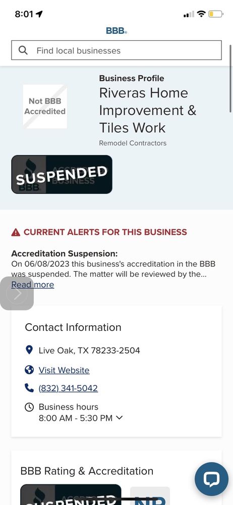 Slide of Rivera’s Home Improvement