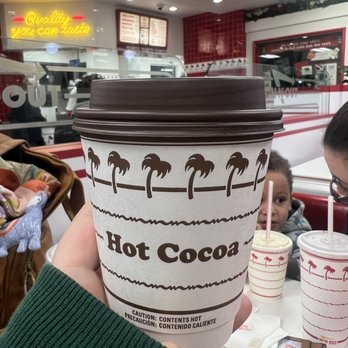 In-N-Out Burger - Free, hot cocoa for kids on rainy days - Burgers Near Me - Pflugerville, Texas In-N-Out Burger - Free, hot cocoa for kids on rainy days - Burgers Near Me - Pflugerville, Texas