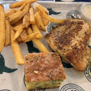 Florida Cracker Fish Company - Fish with a side of fries and cornbread - Seafood Near Me - Tampa, Florida Florida Cracker Fish Company - Fish with a side of fries and cornbread - Seafood Near Me - Tampa, Florida