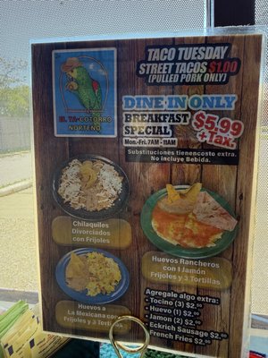 Menu photo 1 El Ta-Cotorro Norteño Houston, TX