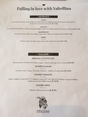 Menu photo 8 Stelvio Toronto, ON Menu photo 8 Stelvio Toronto, ON