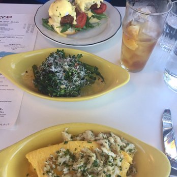Fishing With Dynamite - Crab cake Benedict, Brocollini and Crab Omelette - Seafood Near Me - Manhattan Beach, California