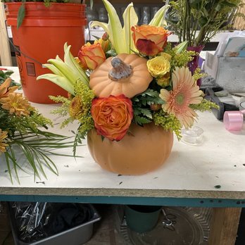 Gainer's Florist - Thanksgiving Arrangement pumpkin - Florists Near Me - Pleasantville, New Jersey Gainer's Florist - Thanksgiving Arrangement pumpkin - Florists Near Me - Pleasantville, New Jersey