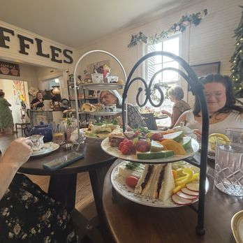 Waffle's English Tea Room - Vegan sandwich and pastry tray in the foreground - Tea Rooms Near Me - Dahlonega, Georgia Waffle's English Tea Room - Vegan sandwich and pastry tray in the foreground - Tea Rooms Near Me - Dahlonega, Georgia