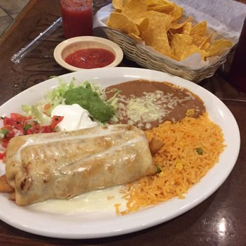 Los Parrilleros - Shrimp Chimichanga with beans and rice. - Mexican Near Me - Pearl, Mississippi Los Parrilleros - Shrimp Chimichanga with beans and rice. - Mexican Near Me - Pearl, Mississippi