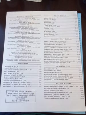 Menu photo 6 Knight's Downtown Ann Arbor Steakhouse Ann Arbor, MI Menu photo 6 Knight's Downtown Ann Arbor Steakhouse Ann Arbor, MI