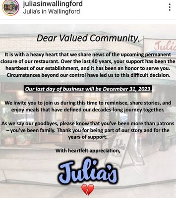Julia's of Wallingford by null
