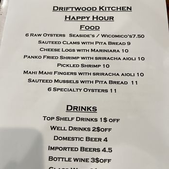 Driftwood Kitchen - Happy Hour Specials - Southern Near Me - Virginia Beach, Virginia Driftwood Kitchen - Happy Hour Specials - Southern Near Me - Virginia Beach, Virginia
