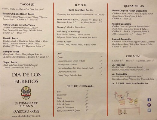 Menu photo 6 Dia De Los Burritos Pitman, NJ