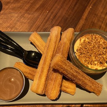 The Sporting Club - Chocolate pot de crème with churros - Bars Near Me - Boston, Massachusetts The Sporting Club - Chocolate pot de crème with churros - Bars Near Me - Boston, Massachusetts