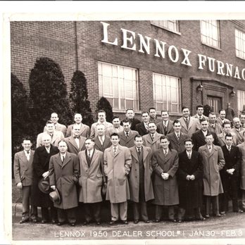 Staley's Plumbing Heating & Air Conditioning - William Staley is pictured with this 1950 Lennox Dealer school photo. - Plumbing Near Me - Flushing, Michigan Staley's Plumbing Heating & Air Conditioning - William Staley is pictured with this 1950 Lennox Dealer school photo. - Plumbing Near Me - Flushing, Michigan