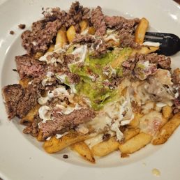 20.00 for Nacho Fries that were nasty, and they took a hamburger patty and cut it up as beef and threw it on top. Horrible service.