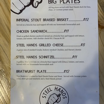 Steel Hands Brewing - Menu - Breweries Near Me - Cayce, South Carolina