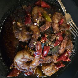 Shrimp with collards