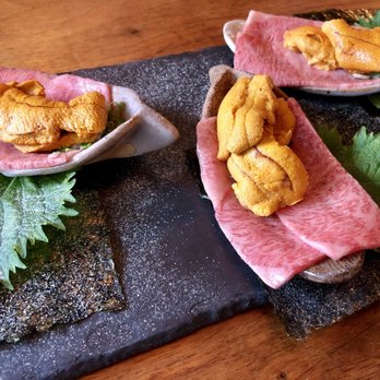 Salt + Charcoal - Uni and Wagyu Beef Roll - Japanese Near Me - Brooklyn, New York Salt + Charcoal - Uni and Wagyu Beef Roll - Japanese Near Me - Brooklyn, New York