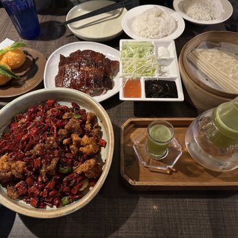 Uluh - Sichuan Chili Fried Chicken, Mini Pumpkin Puff, Brown Sugar Glazed Peking Duck, osmanthus oolong cocktail - IG @bougiefoodieboi - Tea Rooms Near Me - New York, New York Uluh - Sichuan Chili Fried Chicken, Mini Pumpkin Puff, Brown Sugar Glazed Peking Duck, osmanthus oolong cocktail - IG @bougiefoodieboi - Tea Rooms Near Me - New York, New York