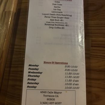 The End - Menu - New American Near Me - Torrance, California
