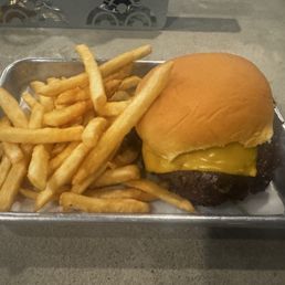 Bridge Burger with fries