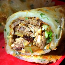 Food Republik - Scallion pancake wrapped roast beef - very good