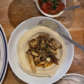 Saba - Mushroom hummus and red pepper spread - Mediterranean Near Me - New Orleans, Louisiana Saba - Mushroom hummus and red pepper spread - Mediterranean Near Me - New Orleans, Louisiana