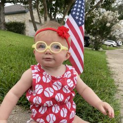 Hutto Vision Care - We ordered pink...but this sweet girl can make any color look fabulous :)