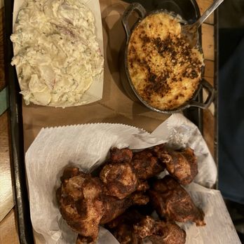 Bad Brads BBQ - Smoke-Fried Wings (1 Lb)with Mac & Cheese and potato salad - Barbeque Near Me - Livonia, Michigan Bad Brads BBQ - Smoke-Fried Wings (1 Lb)with Mac & Cheese and potato salad - Barbeque Near Me - Livonia, Michigan