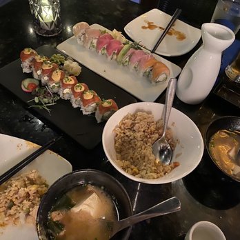 Oku - Way of the dragon, rainbow roll, miso, fried rice - Sushi Bars Near Me - Santa Barbara, California