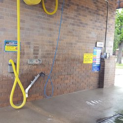 Wash bays have hi pressure guns, low pressure foaming guns, foaming brushes and air dryers available. All bays accept credit cards.