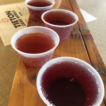 Tieton Cider Works - a row of cups of tea - Cideries Near Me - Yakima, Washington Tieton Cider Works - a row of cups of tea - Cideries Near Me - Yakima, Washington