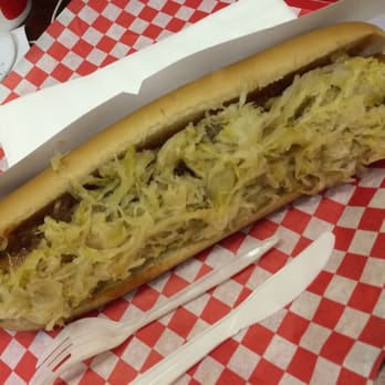 Fab Hot Dogs - The foot long Manhattan! Let's do this! - Hot Dogs Near Me - Reseda, California