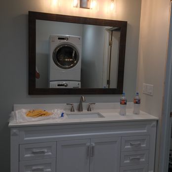 Bathroom Vanities Wholesale - Amazing new vanity- literally just installed- handles still wrapped. Ignore the mess, remodel still in progress. - Kitchen & Bath Near Me - Van Nuys, California