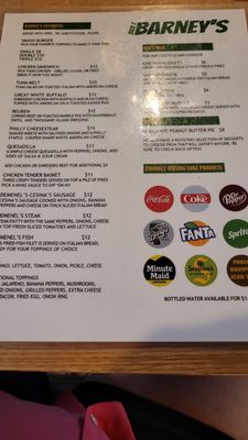 Menu photo 1 Back 2 Barney's Aliquippa, PA