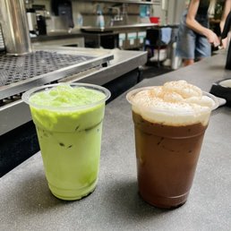 Lavender Matcha & Banana Mocha (both delicious!) Lavender Matcha & Banana Mocha (both delicious!)
