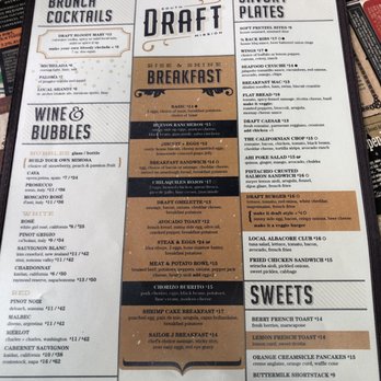 Draft - Menu - American Near Me - San Diego, California